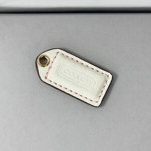 COACH Leather Logo Handbag Hangtag in White